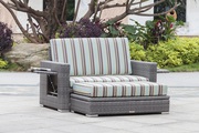 All Weather Outdoor/Indoor Wicker Loveseat with Ottoman on Sale